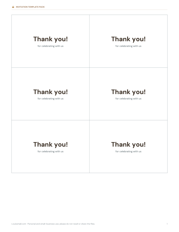 Preview of Printable Thank You Cards